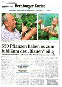 Pressebeitrag 550 Pflanzen haben es zum Jubiläum des `Blauen´ eilig MZ 23.06.2007